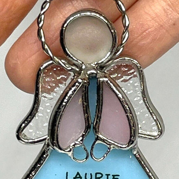 Other - Personalized‎ LAURIE Stained Glass Angel Christmas Ornament 2.25"